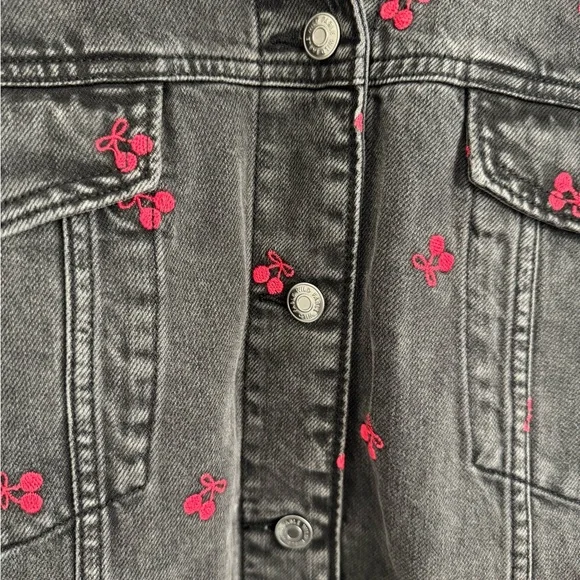 Wild Fable Black Denim Jacket with Red Embroidery - Picture 2 of 3